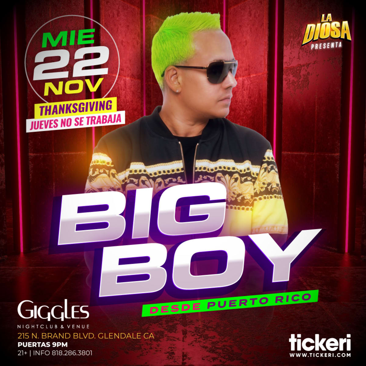 ●BIG BOY ENTERTAINMENT BIG BOY EN LOS ANGELES in Glendale - Tickets 2023-11-22 | Giggles