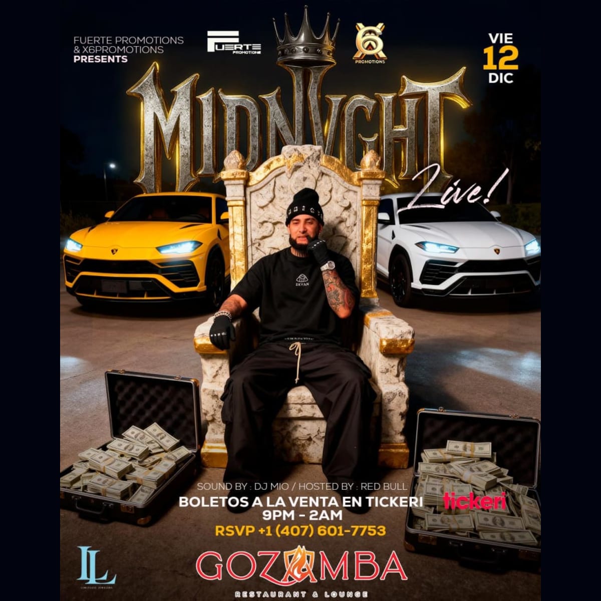 X6 Presenta a Midnvght @ Gozamba in Orlando - Tickets 2025-12-12