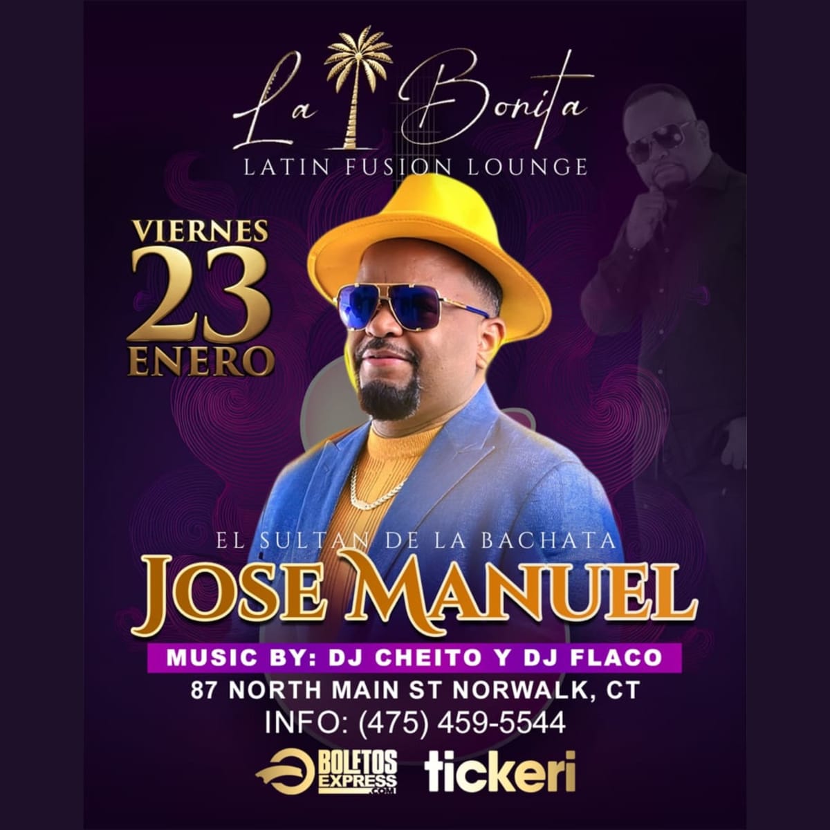 s)レア　Manuel Cano y Jose Manuel Cano レコード JOSE MANUEL EL SULTAN DE LA BACHATA in Norwalk - Tickets 2026-01