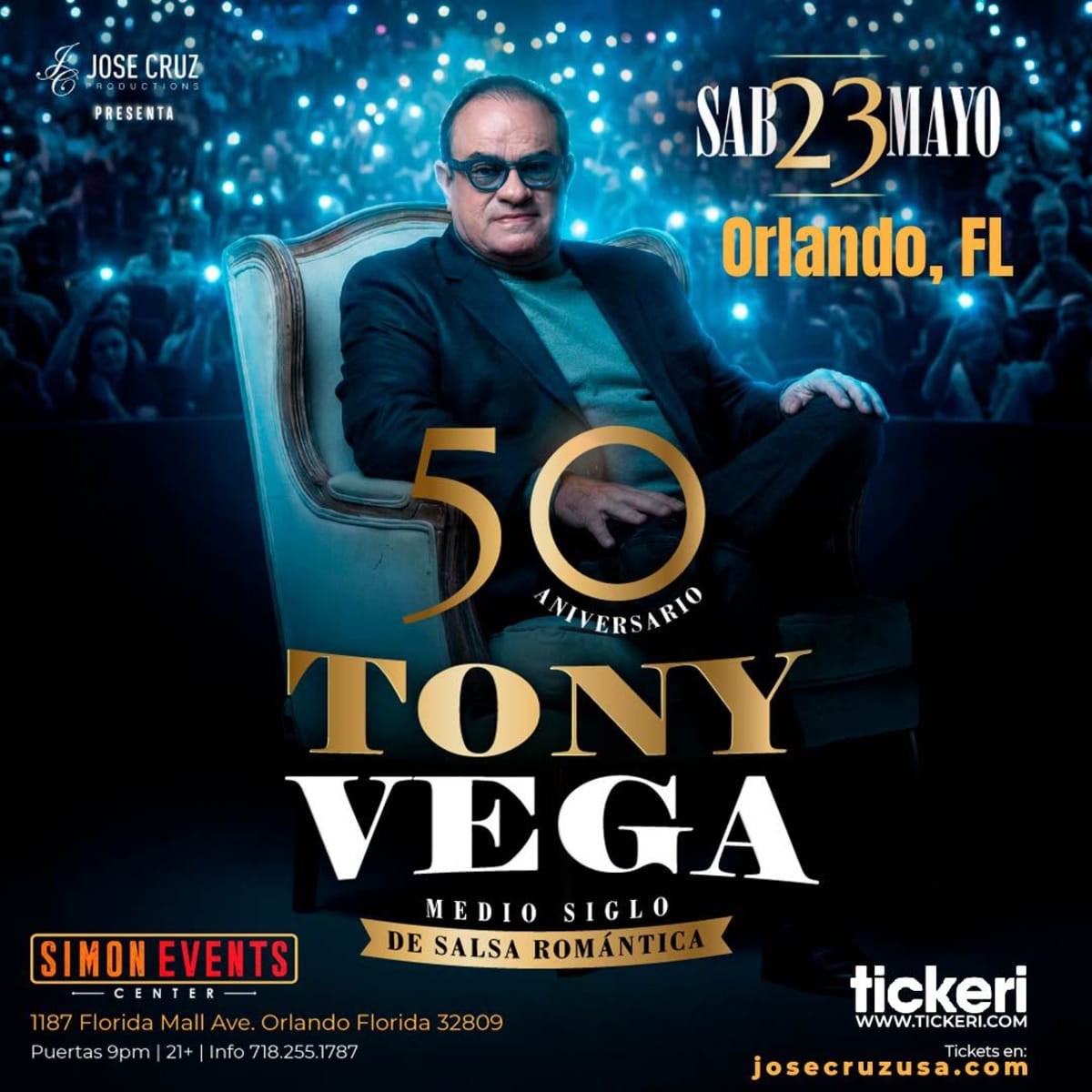 Tony Vega en Orlando in Orlando - Tickets 2026-05-23 | Simon