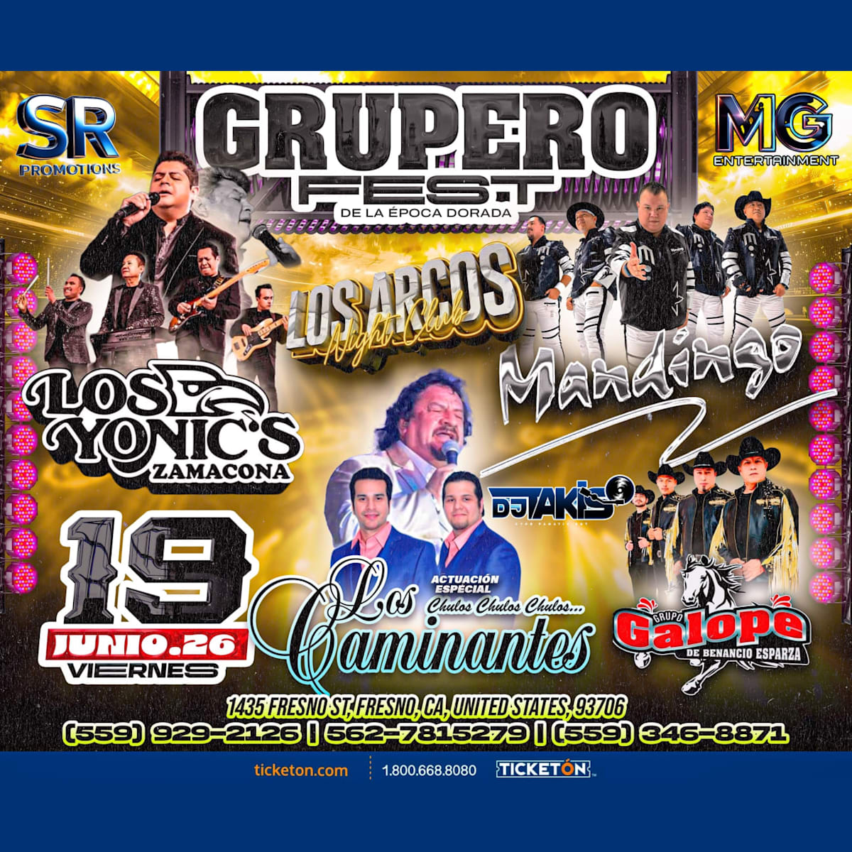 GRUPERO FEST Los Yonics,Mandingo,Los Caminantes,Galope in Fresno