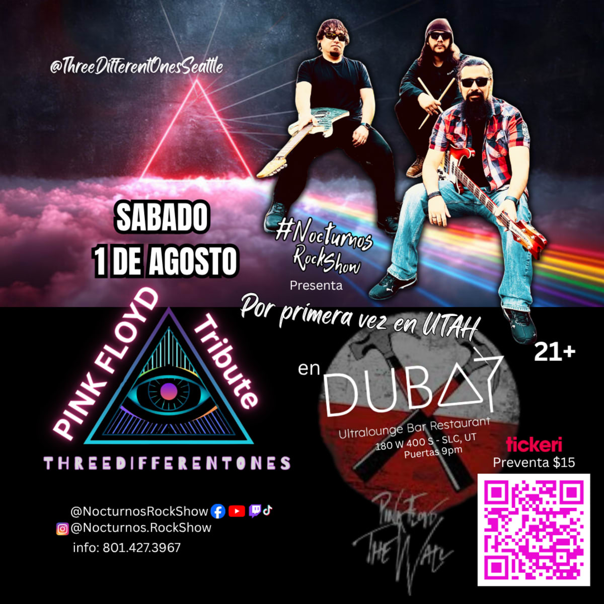 Pink Floyd Tribute Band “Three Different Ones” Live in Salt Lake City