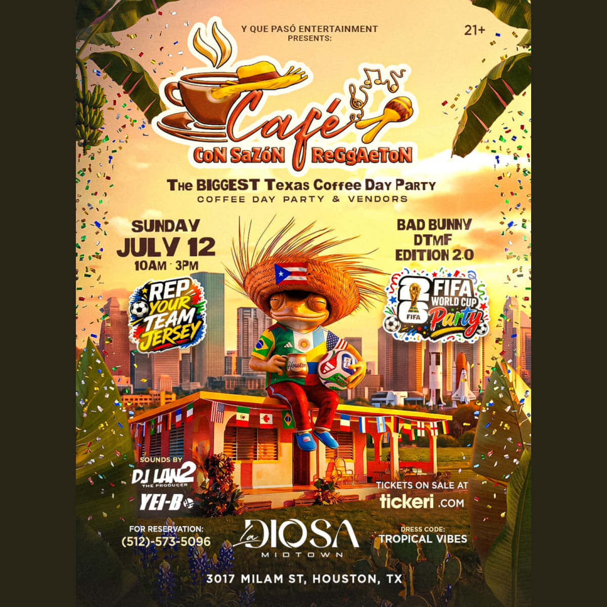 Café Con Sazón Y Reggaeton Mundial Party in Houston - Tickets 2026
