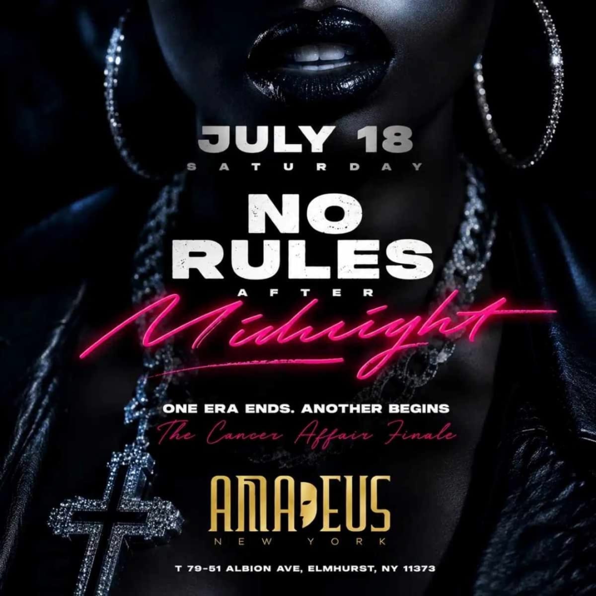 No Rules After Midnight – The Cancer Affair Finale at Amadeus New York in Queens - Tickets 2026-07-18