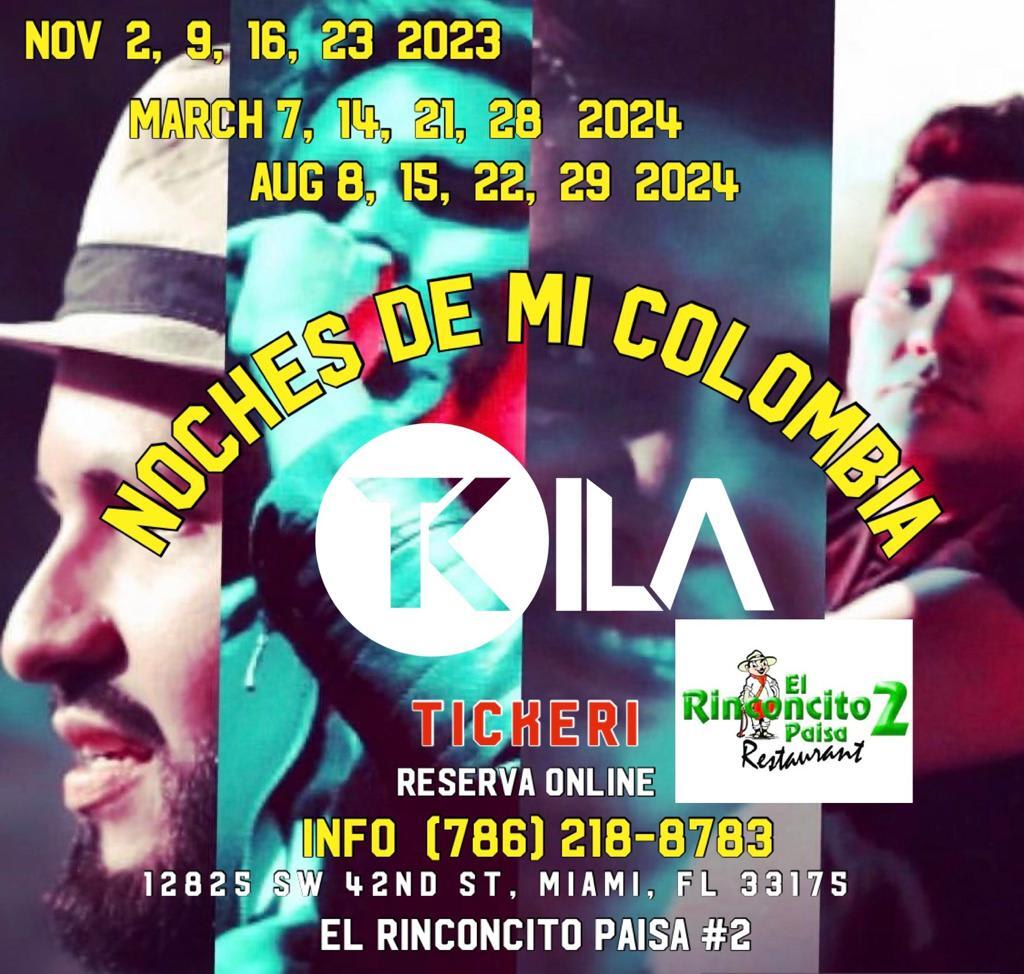 Event -  NOCHES DE MI COLOMBIA -TKILA  - miami, FL - Thu, August 29, 2024} | concert tickets