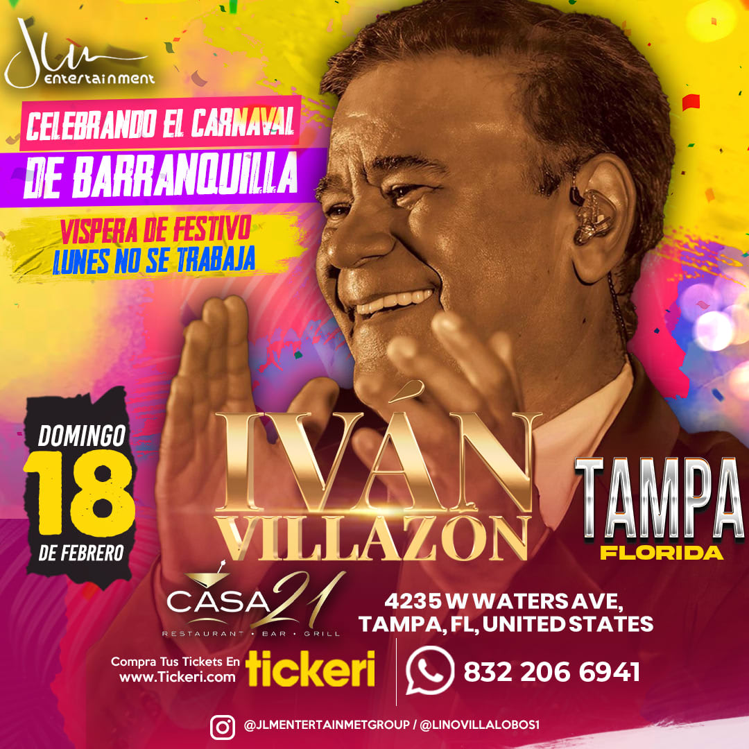 Event - IVAN VILLAZON ¡EN CONCIERTO! - Tampa (Florida) - Tampa, FL - dom, 18 de febrero de 2024} | concert tickets