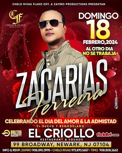 Event - ZACARIAS FERREIRA ! - Newark, NJ - dom, 18 de febrero de 2024} | concert tickets