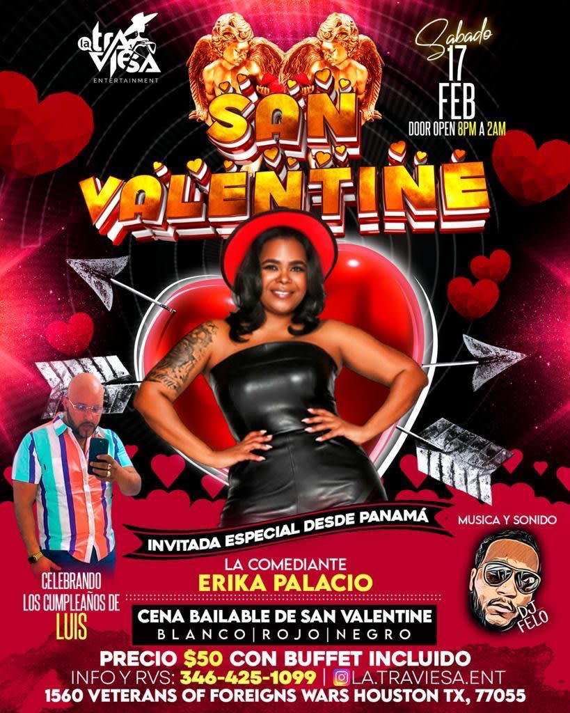 Event - Cena Bailable con la Comediante panameña Erika Palacio - Houston, TX - sáb, 17 de febrero de 2024} | concert tickets