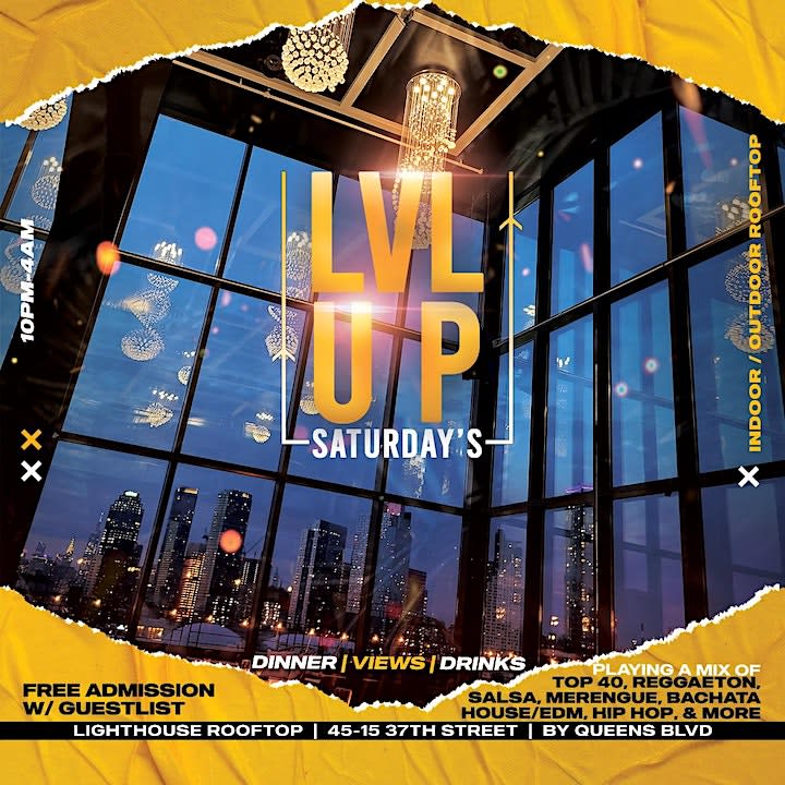 Event - LEVEL UP SATURDAYS REGGAETON ROOFTOP PARTY | Lighthouse Rooftop - Queens, NY - Sat, February 17, 2024} | concert tickets