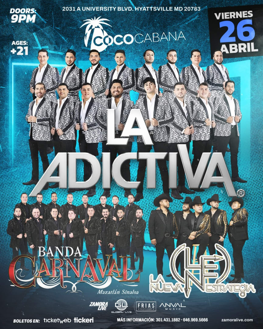 Event - LA ADICTIVA, BANDA CARNAVAL Y LA NUEVA ESTRATEGIA EN MARYLAND