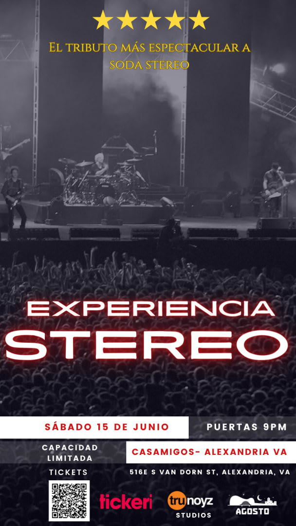 Event - SODA STEREO- El tributo- Alexandria VA- Experiencia Stereo - Alexandria, VA - sáb, 15 de junio de 2024} | concert tickets