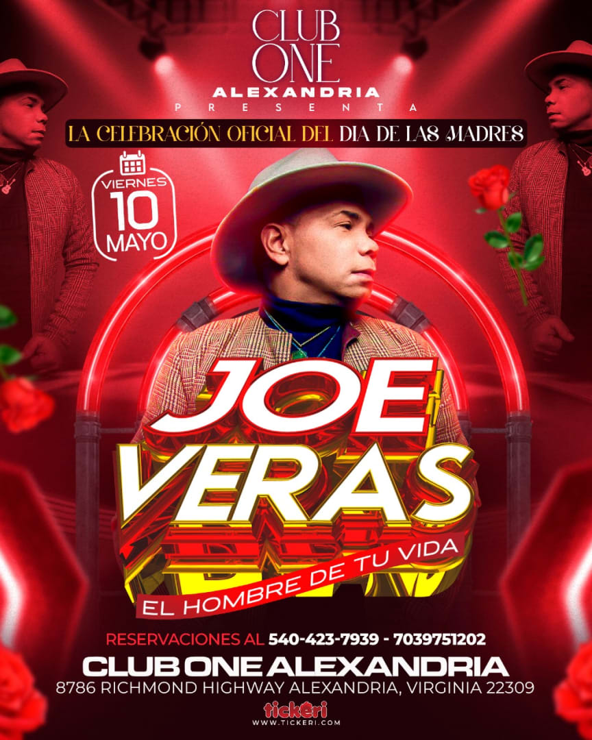 Event - JOE VERAS EN CONCIERTO! CLUB ONE ALEXANDRIA  - Alexandria, VA - Fri, May 10, 2024} | concert tickets