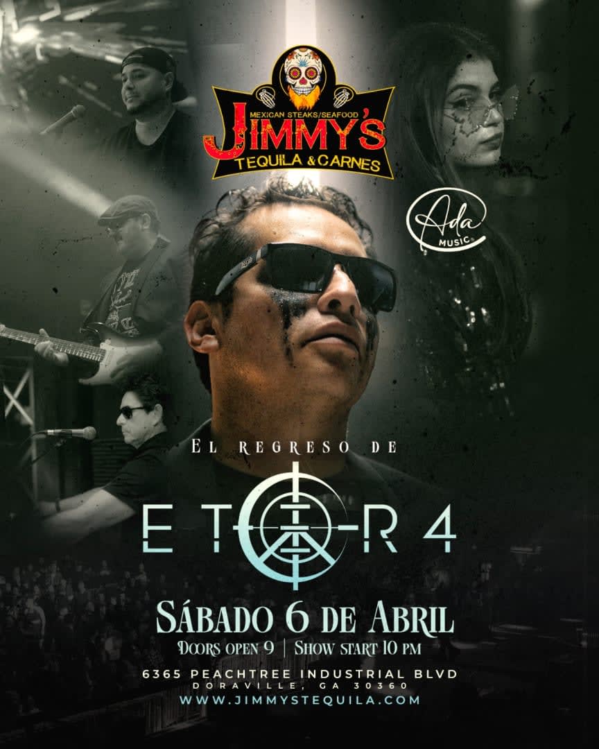 Event - Eter4 regresa a Jimmys Tequila (Special guest: Ada Farias)