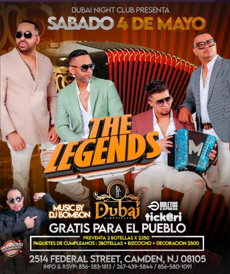 Event - THE LEGENDS EN CONCIERTO ! - Camden, NJ - sáb, 4 de mayo de 2024} | concert tickets