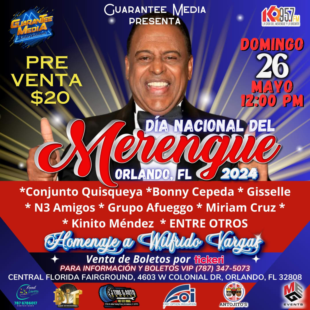 Event - DIA NACIONAL DEL MERENGUE ORLANDO FL 2024 - Orlando, FL - Sun, May 26, 2024} | concert tickets