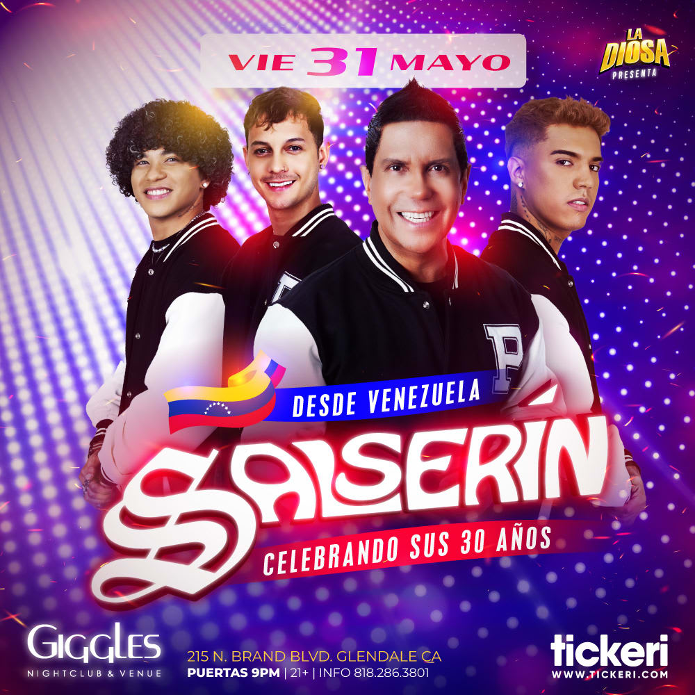 Event - SALSERIN EN LOS ANGELES - Glendale, CA - vie, 31 de mayo de 2024} | concert tickets