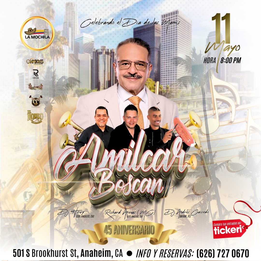 Event - AMILCAR BOSCAN EN CONCIERTO ! - Anaheim, CA - sáb, 11 de mayo de 2024} | concert tickets