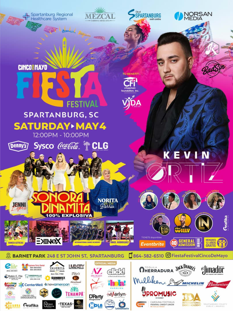 Event - FIESTA FESTIVAL SPARTANBURG CON KEVIN ORTIZ ! - Spartanburg, South Carolina  - Sat, May 4, 2024} | concert tickets