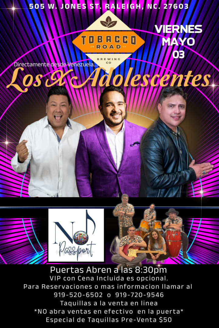 Event - Los X Adolescentes Concert  - Raleigh, NC - Fri, May 3, 2024} | concert tickets