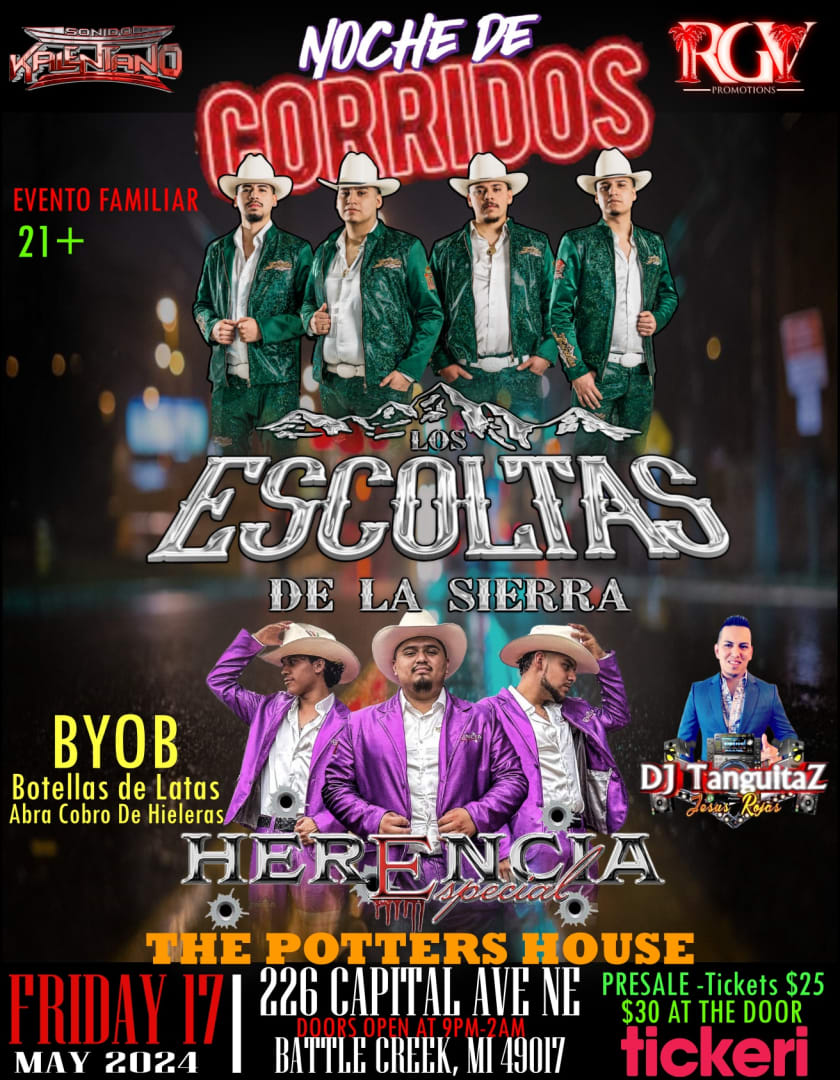 Event - Noche De Corridos  - Battle Creek, Michigan  - Fri, May 17, 2024} | concert tickets