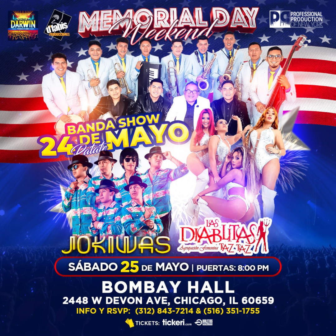 Event - ECUATORIANO 100% BANDA SHOW 24 DE MAYO DIABLITAS JOKIWAS  - Chicago, IL - sáb, 25 de mayo de 2024} | concert tickets