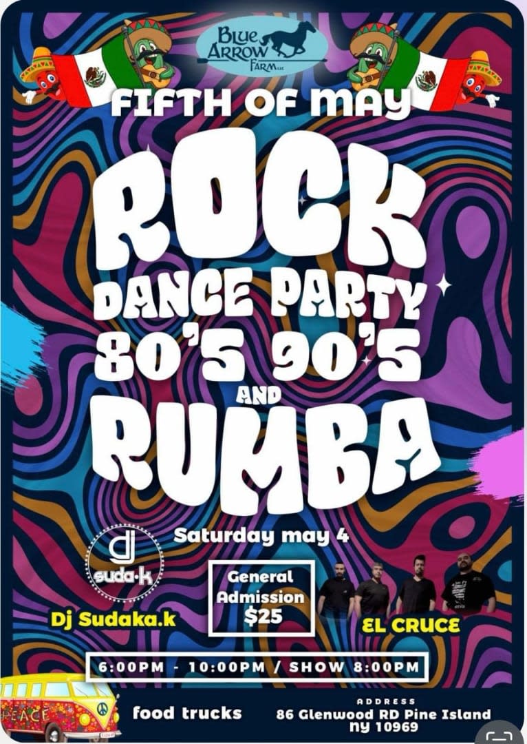 Event - Rock Dance Party y 80s and 90s Rumba - Pine Island, NY - Sat, May 4, 2024} | concert tickets