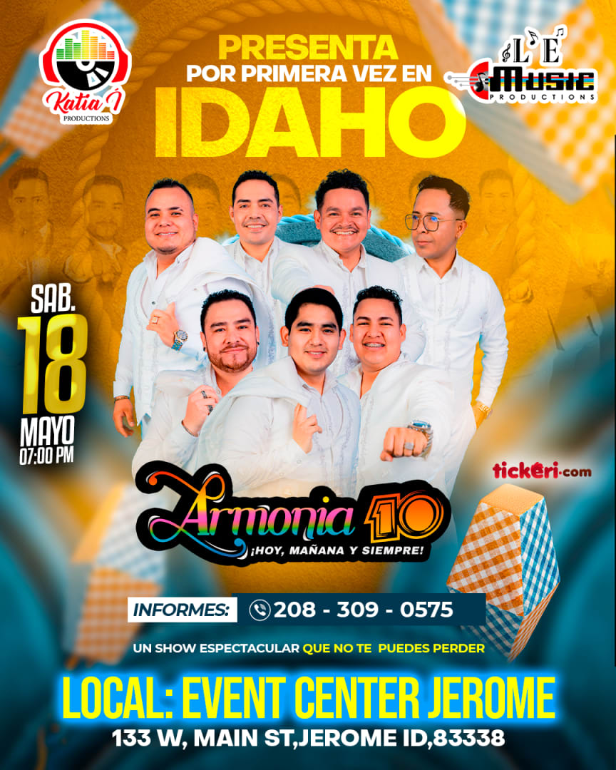 Event - ARMONÍA 10 en IDAHO - Jerome, ID - Sat, May 18, 2024} | concert tickets