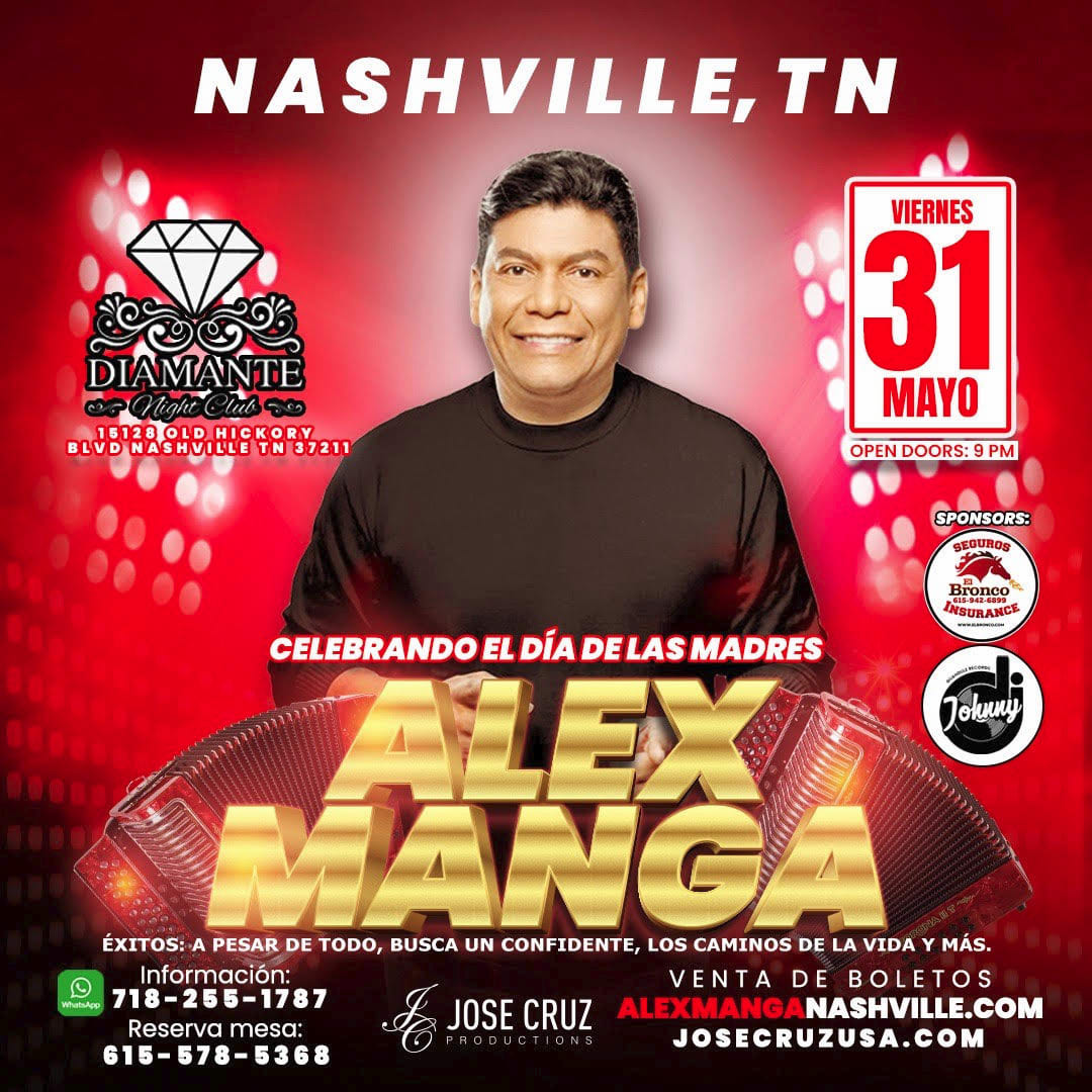 Event - ALEX MANGA EN CONCIERTO - NASHVILLE, TN - MAYO 31 - JCP