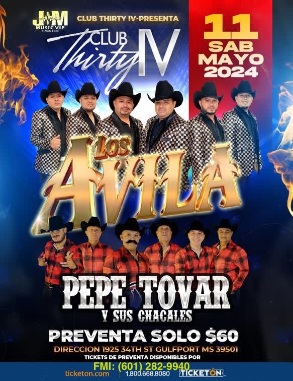 Event - Los Avila Y Pepe Tovar - Gulfport, MS - Sat, May 11, 2024} | concert tickets