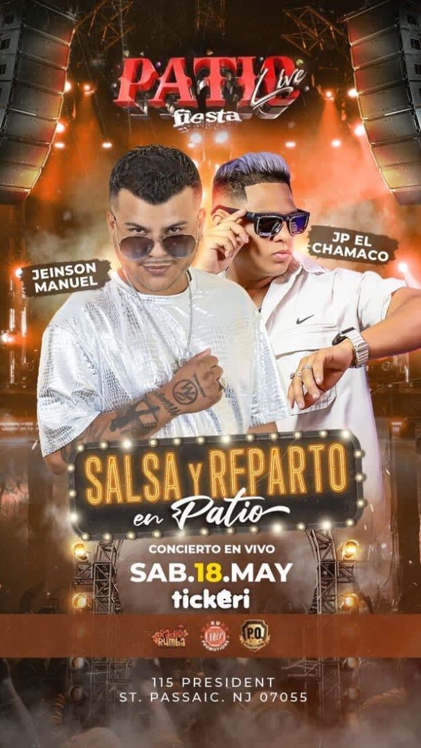 Event - JEINSON MANUEL y JP EL CHAMACO EN NEW JERSEY  - Passaic, NJ - sáb, 18 de mayo de 2024} | concert tickets