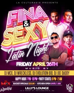 Event - FINA & SEXY LATIN NIGHT - Philadelphia, PA - Fri, April 26, 2024} | concert tickets