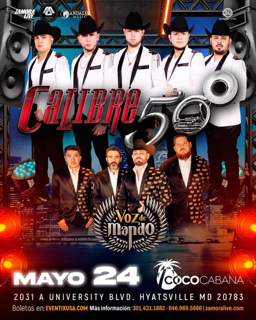 Event - Calibre 50, Voz de Mando - Adelphi, MD - Fri, May 24, 2024} | concert tickets