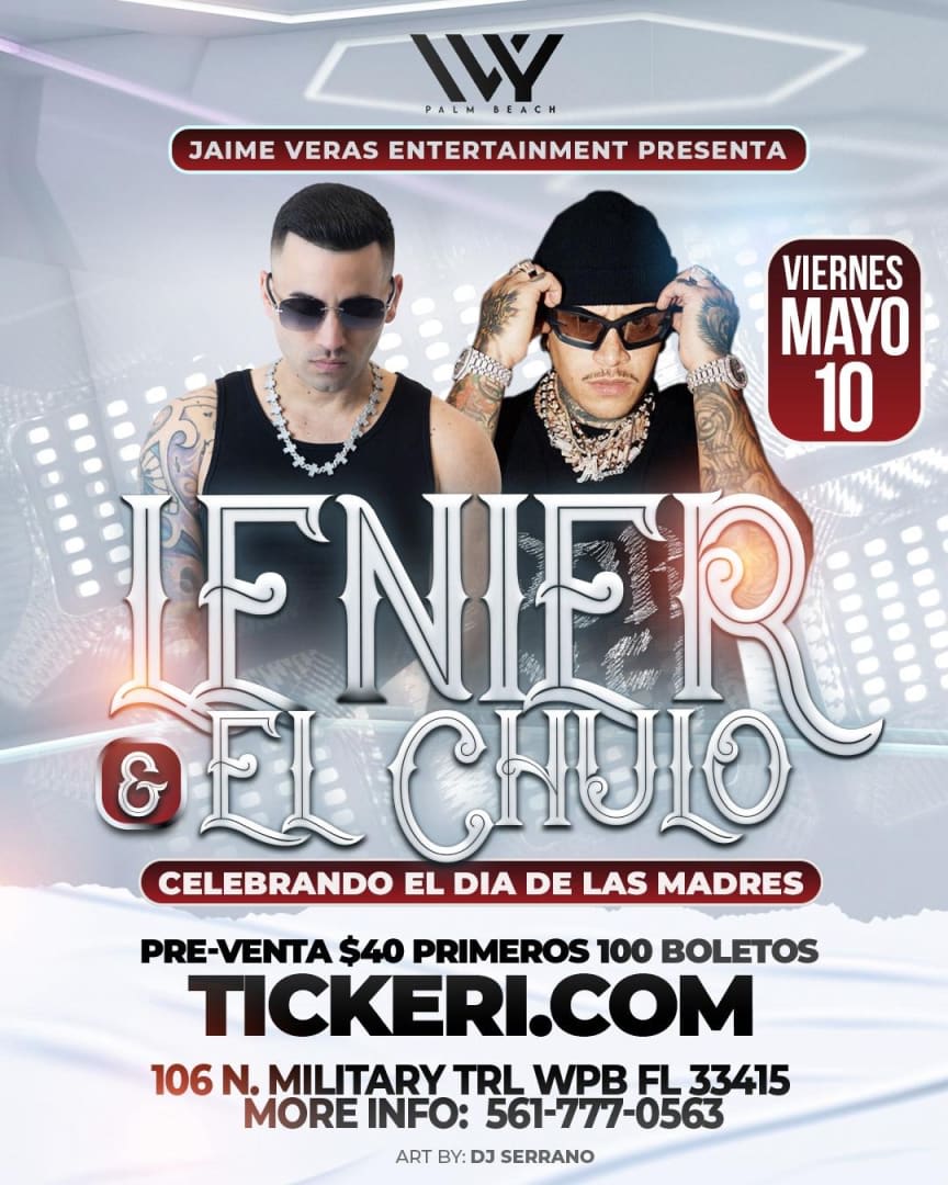 Event - CANCELED CANCELED CANCELED LENIER Y EL CHULO EN CONCIERTO EN IVY! CANCELED CANCELED CANCELED - West Palm Beach, FL - Fri, May 10, 2024} | concert tickets