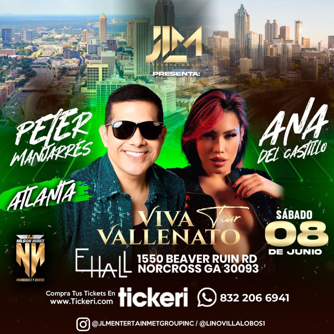 Event - PETER MANJARRES Y ANA DEL CASTILLO ¡EN CONCIERTO! - Atlanta (Georgia) - Norcross, GA - sáb, 8 de junio de 2024} | concert tickets