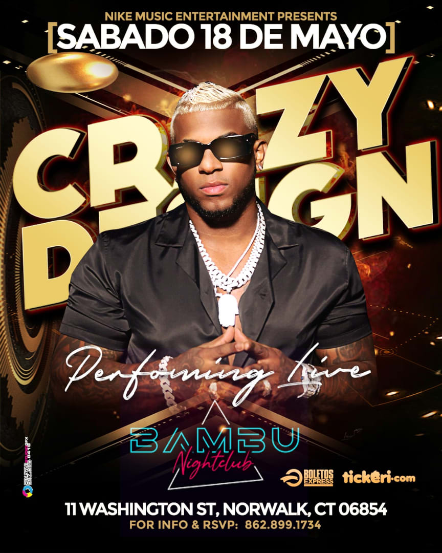 Event - CRAZY DESIGN EN BAMBU NIGHTCLUB  - Boynton Beach, FL - sáb, 18 de mayo de 2024} | concert tickets