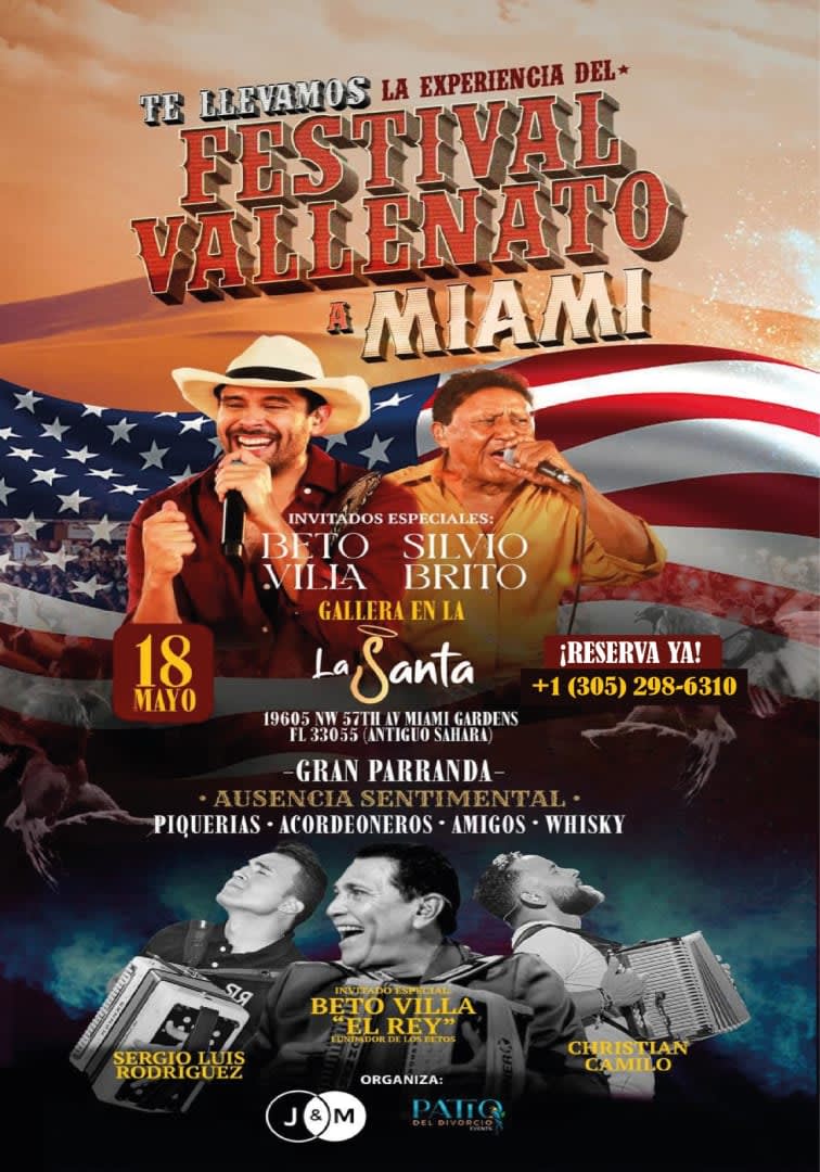 Event - EXPERIENCIA DEL FESTIVAL VALLENATO MIAMI  - Opa-locka, FLORIDA - Sat, May 18, 2024} | concert tickets