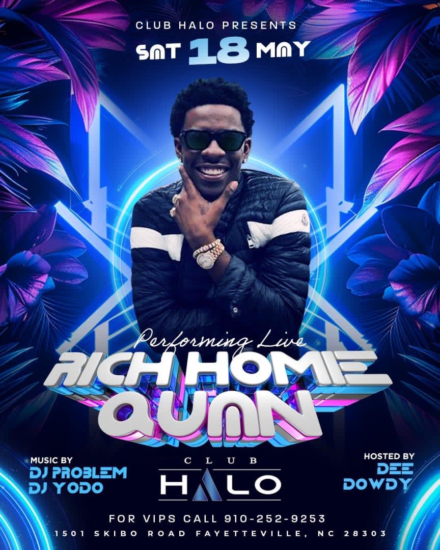 Event - 5/18 - RICH HOMIE QUAN PERFORMING LIVE - FAYETTEVILLE, NORTH CAROLINA - CLUB HALO - Fayetteville, NC - sáb, 18 de mayo de 2024} | concert tickets