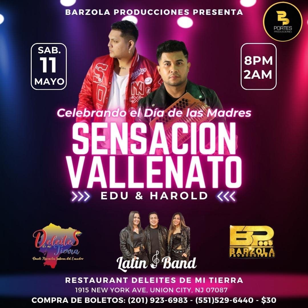 Event - Sensación Vallenata - Día de las madres  - Union City, NJ - sáb, 11 de mayo de 2024} | concert tickets