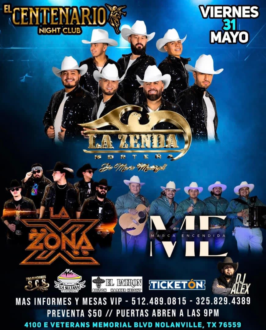 Event - LA ZENDA NORTEÑA & LA ZONA "X" - Nolanville TX - Nolanville, TX - vie, 31 de mayo de 2024} | concert tickets