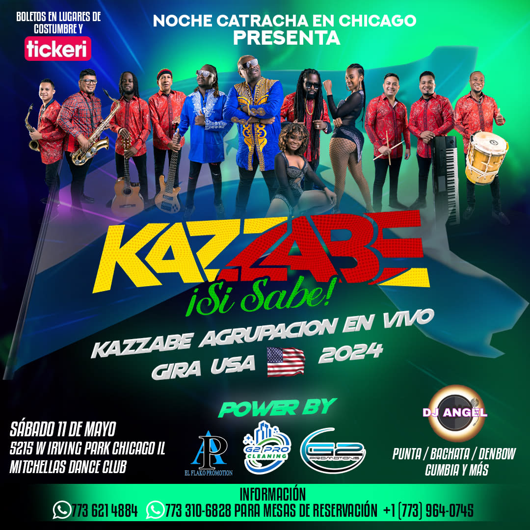 Event - KAZZABE AGRUPACIÓN GIRA USA 🇺🇸 2024  - Chicago, Il - Sat, May 11, 2024} | concert tickets