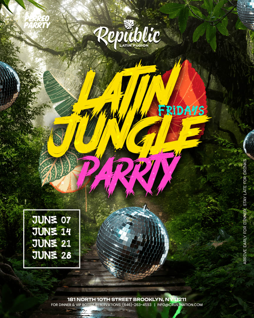 Event - Reggaeton Jungle Parrty - Fridays @ Republic - Latin Dance Party - NEW YORK, NY - Fri, June 28, 2024} | concert tickets