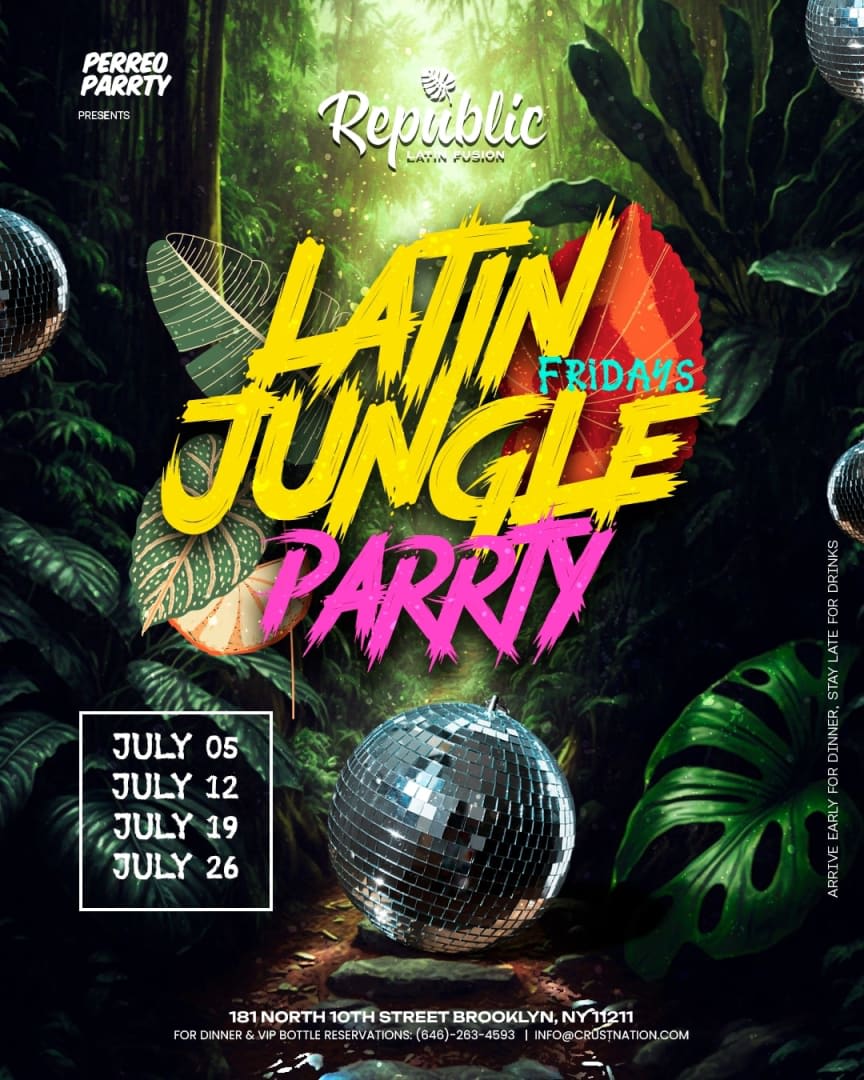 Event - Reggaeton Jungle Parrty - Fridays @ Republic - Latin Dance Party - NEW YORK, NY - Fri, July 5, 2024} | concert tickets