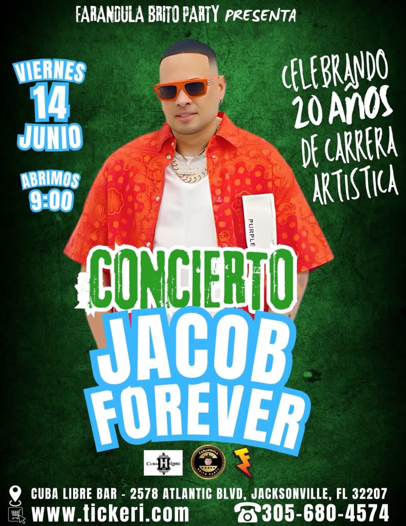 Event - CONCIERTO DE JACOB FOREVER 14 DE JUNIO - Jacksonville, FL - vie, 14 de junio de 2024} | concert tickets