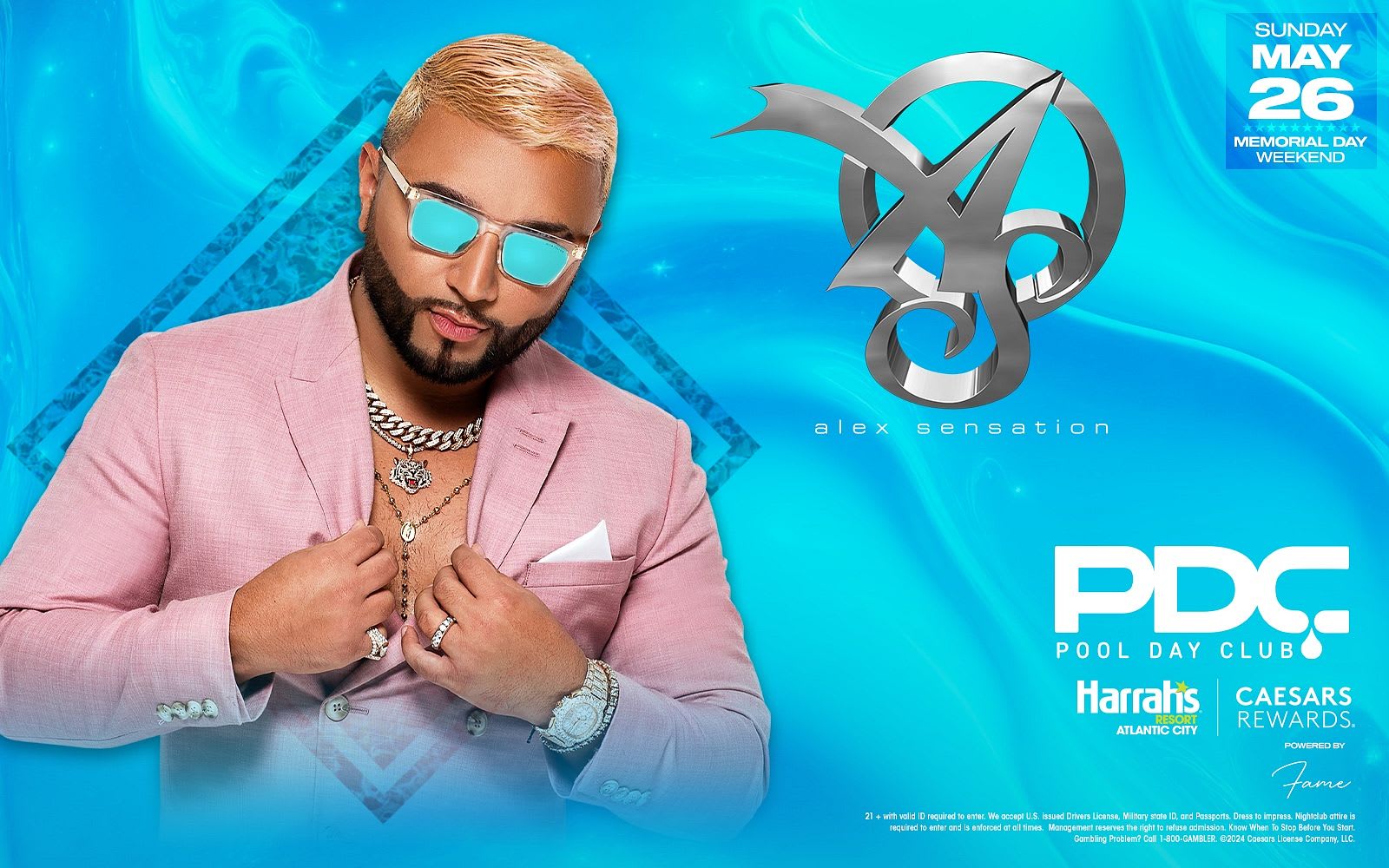 Event - Harrahs Pool Party Memorial Day Weekend Alex Sensation Live At Harrahs Resort - Atlantic City, NJ - dom, 26 de mayo de 2024} | concert tickets