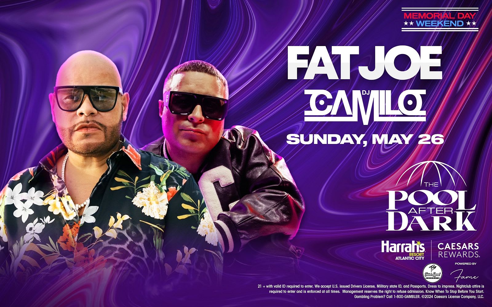 Event - Euro Ent 17 Company Anniversary Fat Joe Live With DJ Camilo At Harrahs Resort - Atlantic City, NJ - dom, 26 de mayo de 2024} | concert tickets