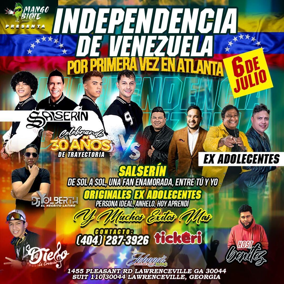 Event - INDEPENDENCIA DE VENEZUELA POR PRIMERA VEZ EN ATLANTA ! - Lawrenceville, GA - Sat, July 6, 2024} | concert tickets