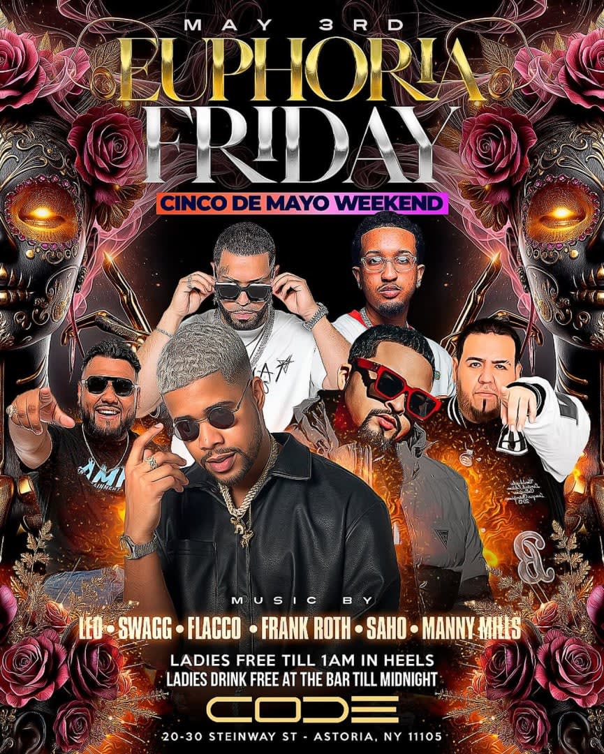 Event - Euphoria Fridays Pre Cinco De Mayo Weekend At Code Astoria - Astoria, NY - vie, 3 de mayo de 2024} | concert tickets