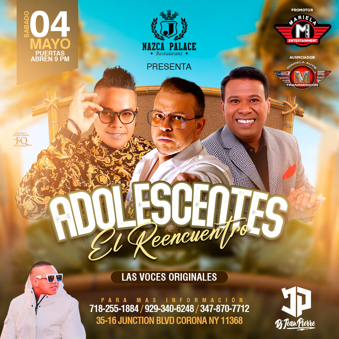 Event - LOS ADOLESCENTES EL REENCUENTRO LOS ORIGINALES  - Corona , New York NY - sáb, 4 de mayo de 2024} | concert tickets