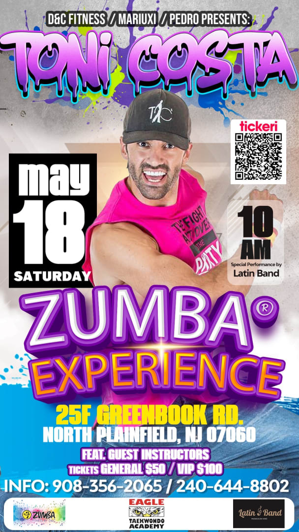 Event - TONI COSTA ZUMBA® FITNESS EXPERIENCE CELEBRATING MOTHER'S DAY - North Plainfield, NEW JERSEY - sáb, 18 de mayo de 2024} | concert tickets