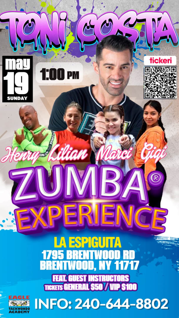 Event - TONI COSTA ZUMBA® FITNESS EXPERIENCE CELEBRATING MOTHER'S DAY - Brentwood, NY - dom, 19 de mayo de 2024} | concert tickets